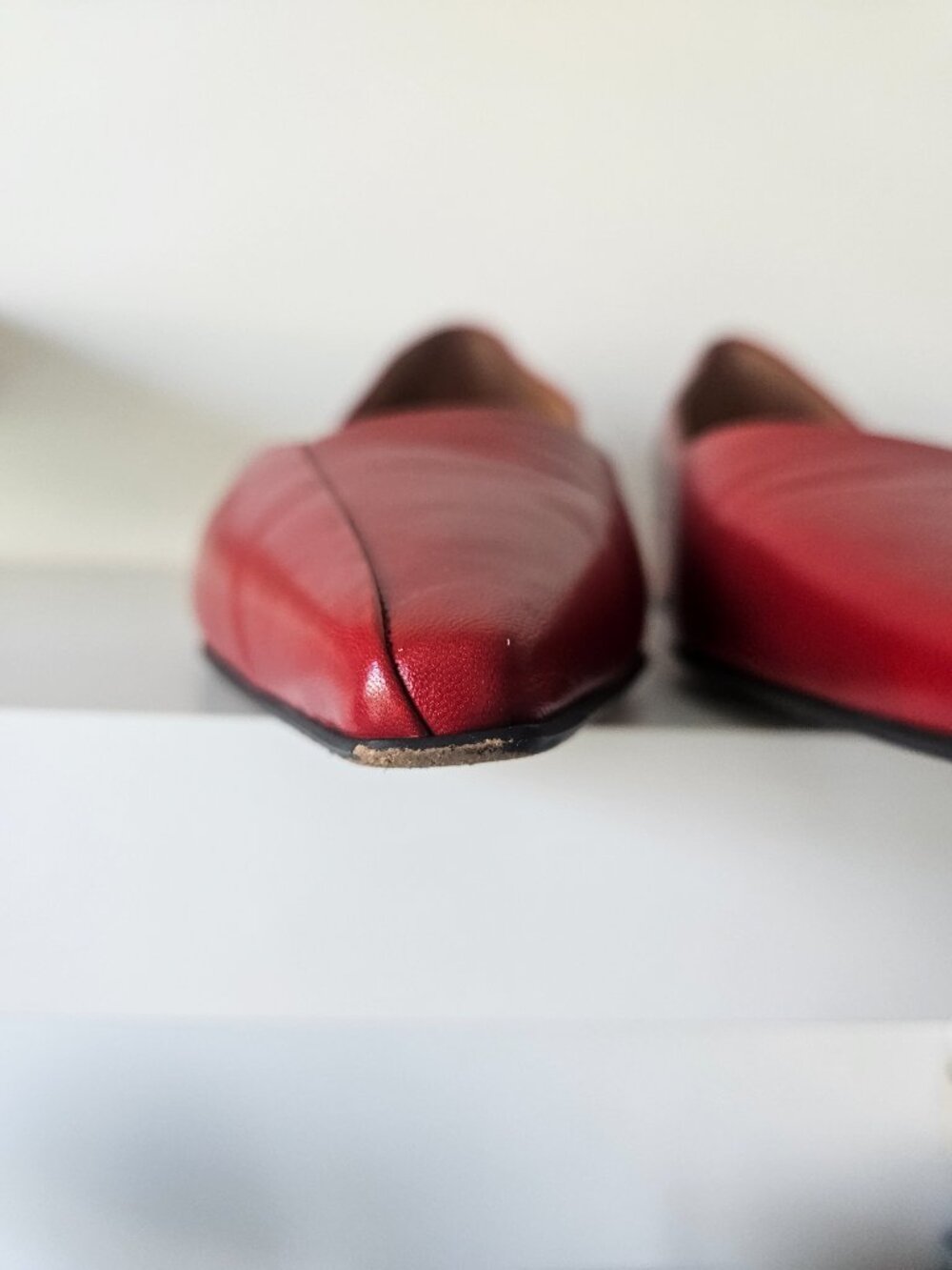 Franco Sarto Red Leather Pointed Toe Block Heel Pumps, Size 7.5 - Picture 4 of 12